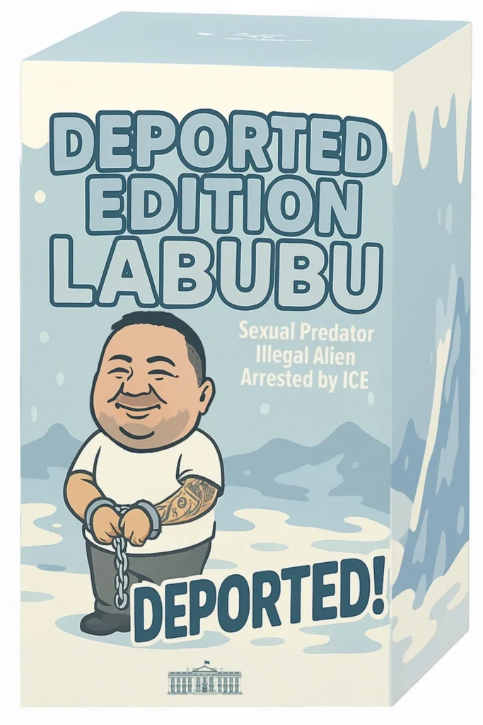 ¡Polémica! La Casa Blanca presenta labubu de migrante deportado