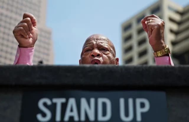 protestas 'Good Trouble lives on' contra Trump